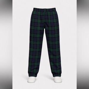 Only pants Green and Black Plaid kids  Pants